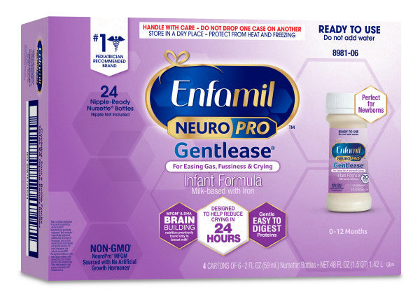 Enfamil NeuroPro Gentlease Ready to Use Infant Formula, 2 oz. Bottle - 1118214_CS - 1 Enfamil NeuroPro Gentlease Ready to Use Infant Formula, 2 oz. Bottle -Case of 48 bottles
