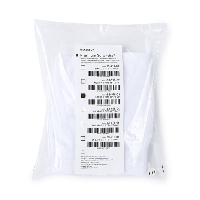 McKesson Post-Surgical Bra, 38-40 Inch -Each McKesson Post-Surgical Bra, 38-40 Inch -Each