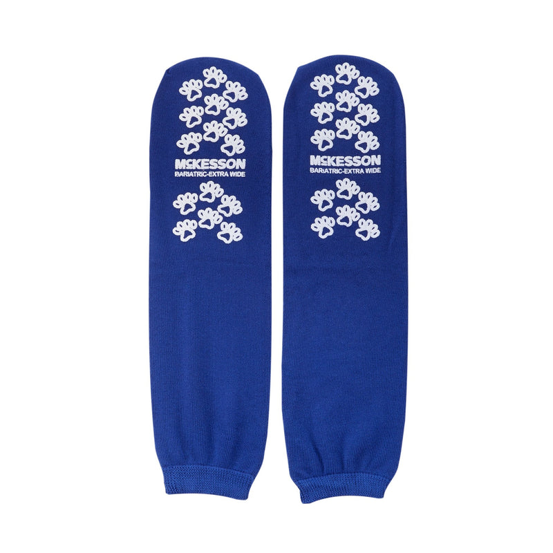 McKesson Terries Adult Slipper Socks Skid-Resistant Tread Sole and Top, Bariatric / X-Wide, Royal Blue -Case of 48 McKesson Terries Adult Slipper Socks Skid-Resistant Tread Sole and Top, Bariatric / X-Wide, Royal Blue -Case of 48