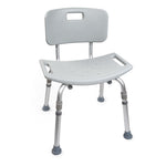 McKesson Removable Back Aluminum Bath Bench, 15½ – 19½ Inch, Gray -Case of 4 McKesson Removable Back Aluminum Bath Bench, 15½ – 19½ Inch, Gray -Case of 4