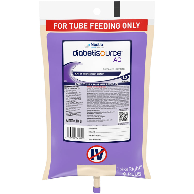 Diabetisource AC Tube Feeding Formula, 50.7 oz. Ready to Hang Bag -Case of 4 Diabetisource AC Tube Feeding Formula, 50.7 oz. Ready to Hang Bag -Case of 4