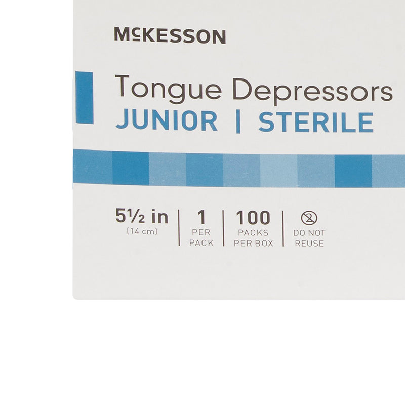 McKesson Tongue Depressors Junior 5.5" Length Wood, Sterile, 15.9 mm -Case of 1000 McKesson Tongue Depressors Junior 5.5" Length Wood, Sterile, 15.9 mm -Case of 1000