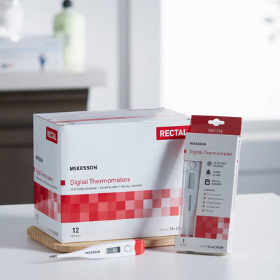 McKesson Rectal Digital Thermometer, Red -Each McKesson Rectal Digital Thermometer, Red -Each