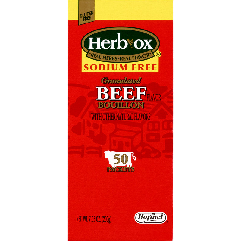 Herb-Ox Beef Bouillon Sodium Free Instant Broth -Box of 50 Herb-Ox Beef Bouillon Sodium Free Instant Broth -Box of 50