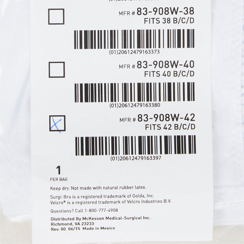 McKesson Surgi-Bra II, 42 Inch, White -Each McKesson Surgi-Bra II, 42 Inch, White -Each
