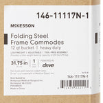 McKesson Fixed Arm Steel Folding Commode Chair, 15½ – 22 Inch -Each McKesson Fixed Arm Steel Folding Commode Chair, 15½ – 22 Inch -Each