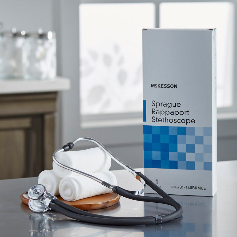 McKesson Sprague Rappaport Stethoscope, Black -Each McKesson Sprague Rappaport Stethoscope, Black -Each