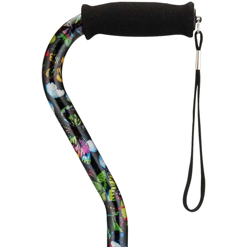 Nova Aluminum Offset Cane, Butterflies Print -Each Nova Aluminum Offset Cane, Butterflies Print -Each