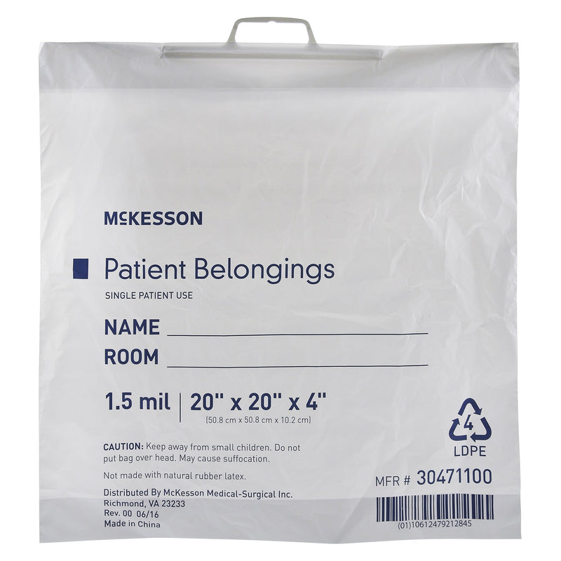 McKesson Patient Belongings Bag With Snap Closure -Case of 250 McKesson Patient Belongings Bag With Snap Closure -Case of 250