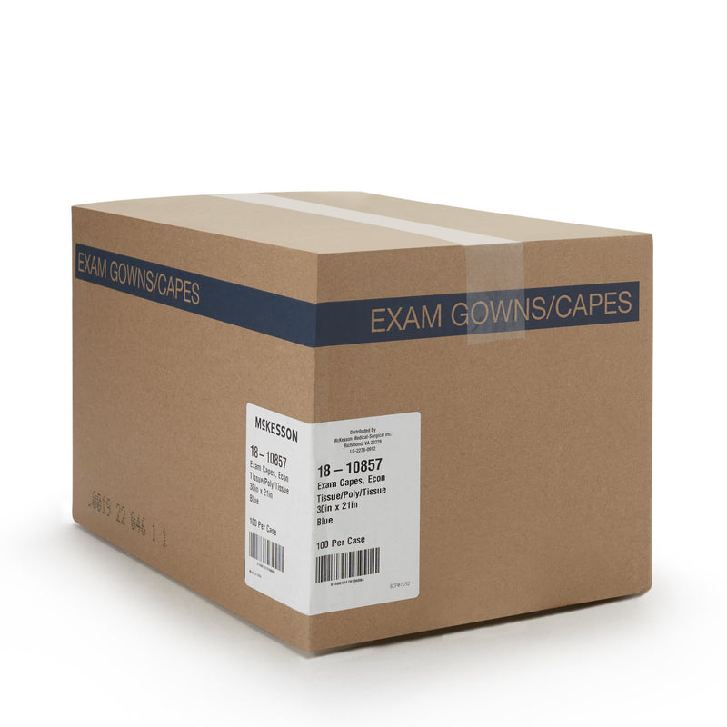McKesson Exam Cape, Blue, 21 X 30 Inch -Case of 100 McKesson Exam Cape, Blue, 21 X 30 Inch -Case of 100