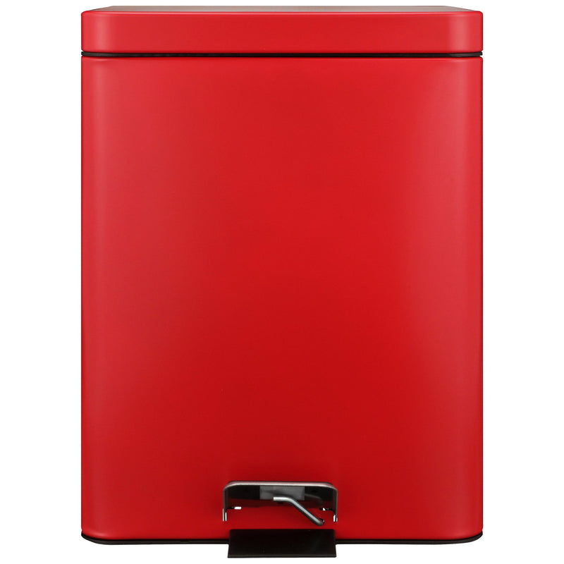 McKesson Trash Can with Plastic Liner, Square, Steel, Step-On, 20 QT, Red -Each McKesson Trash Can with Plastic Liner, Square, Steel, Step-On, 20 QT, Red -Each