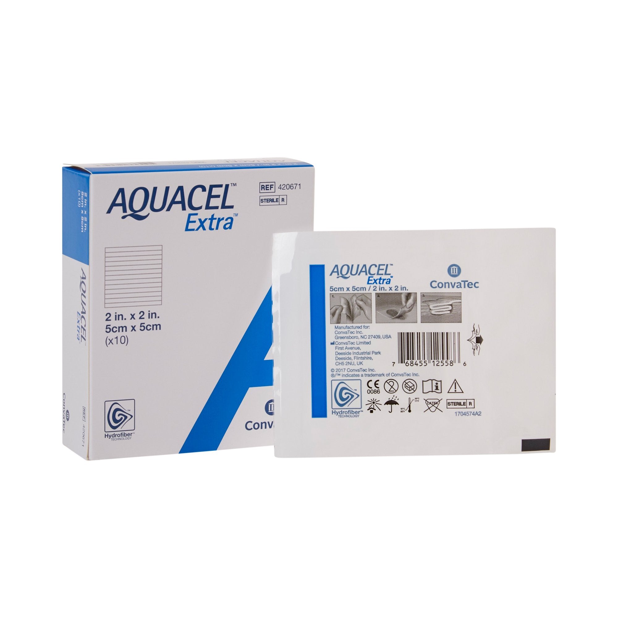 Aquacel Extra Hydrofiber Dressing, 2 × 2 Inch -2 X 2 Inch Aquacel Extra Hydrofiber Dressing, 2 × 2 Inch -2 X 2 Inch