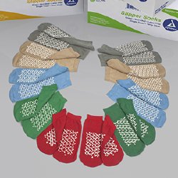 Dynarex Single Tread Slipper Socks, Large -Case of 48 Dynarex Single Tread Slipper Socks, Large -Case of 48