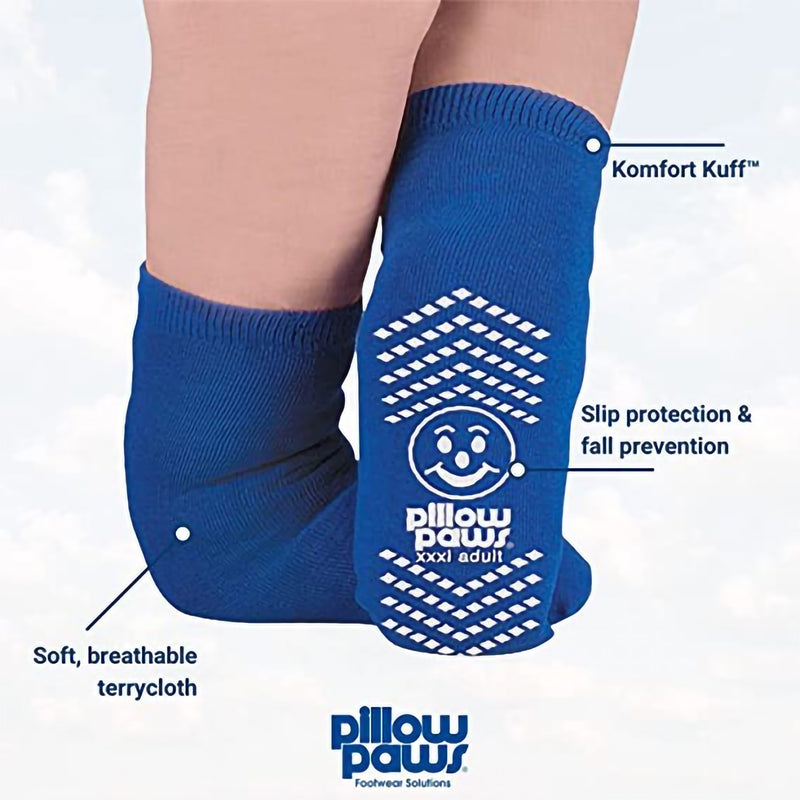 Pillow Paws Ankle High Double Imprint Terries Slipper Socks, 3X-Large -Case of 48 Pillow Paws Ankle High Double Imprint Terries Slipper Socks, 3X-Large -Case of 48