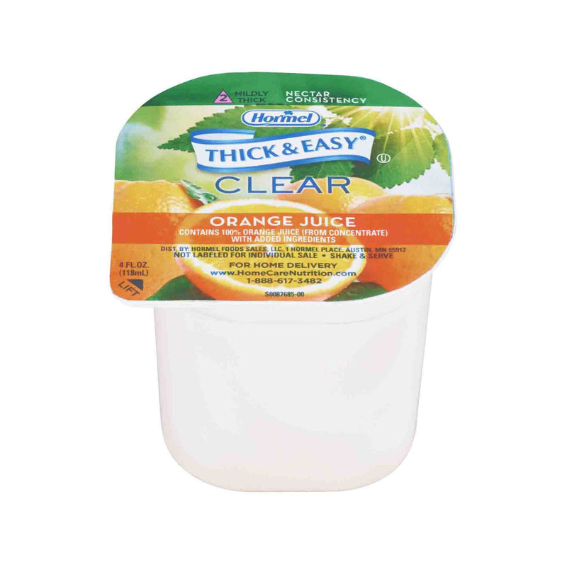 Thick & Easy Clear Nectar Consistency Thickened Beverage, Orange Juice, 4 oz. Cup -Case of 24 Thick & Easy Clear Nectar Consistency Thickened Beverage, Orange Juice, 4 oz. Cup -Case of 24