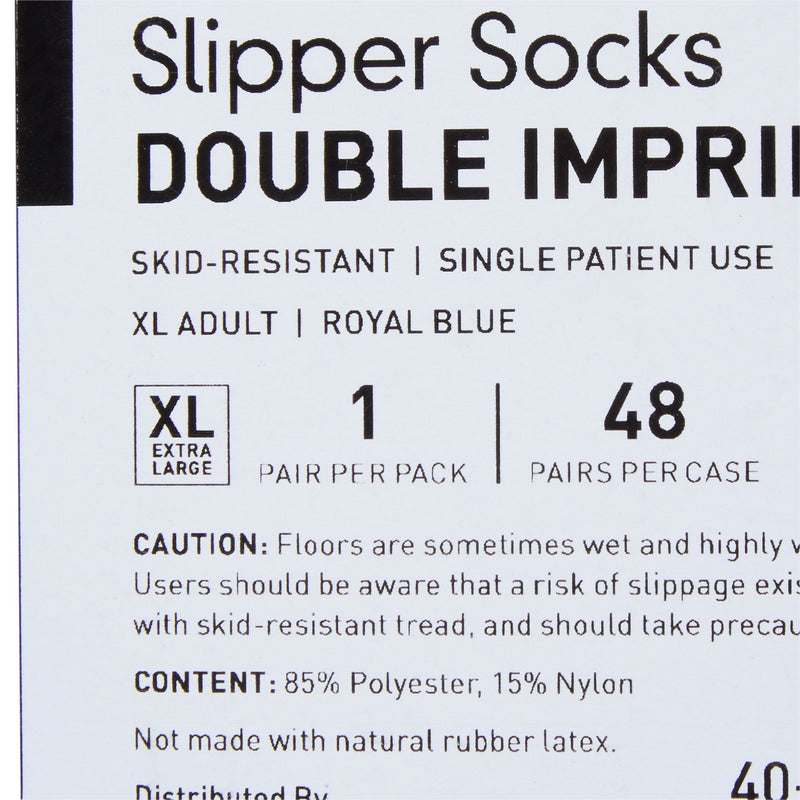 McKesson Terries Adult Slipper Socks Skid-Resistant Tread Sole and Top, X-Large, Royal Blue -Case of 48 McKesson Terries Adult Slipper Socks Skid-Resistant Tread Sole and Top, X-Large, Royal Blue -Case of 48