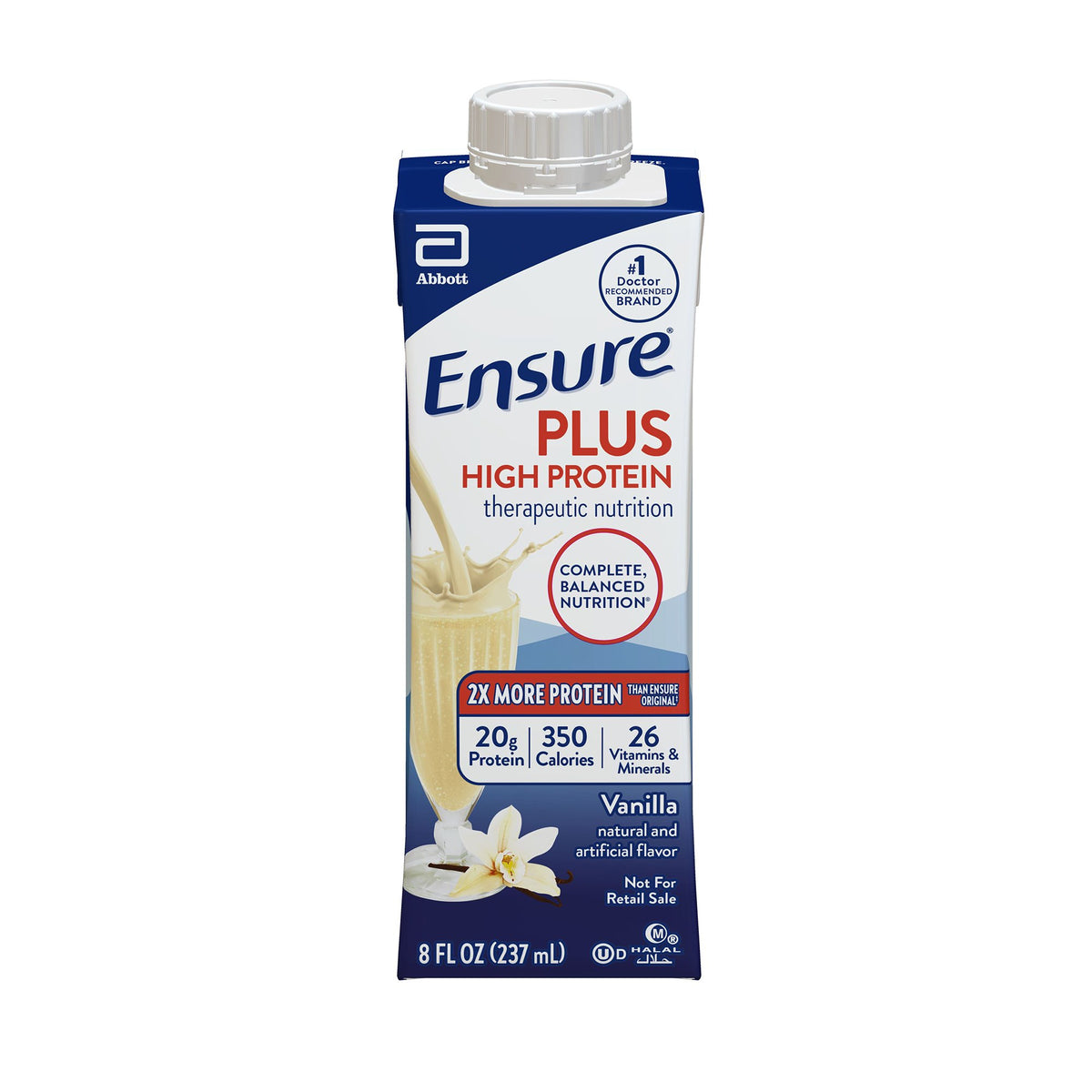 Ensure Plus High Protein Nutritional Drink, Butter Pecan, 8 oz. Carton -Case of 24 Ensure Plus High Protein Nutritional Drink, Vanilla, 8 oz. Carton -Case of 24