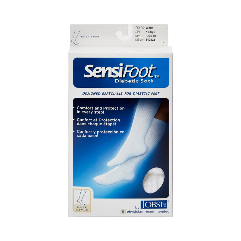 JOBST SensiFoot Diabetic Compression Socks, Knee High, White, X-Large -1 Pair JOBST SensiFoot Diabetic Compression Socks, Knee High, White, X-Large -1 Pair