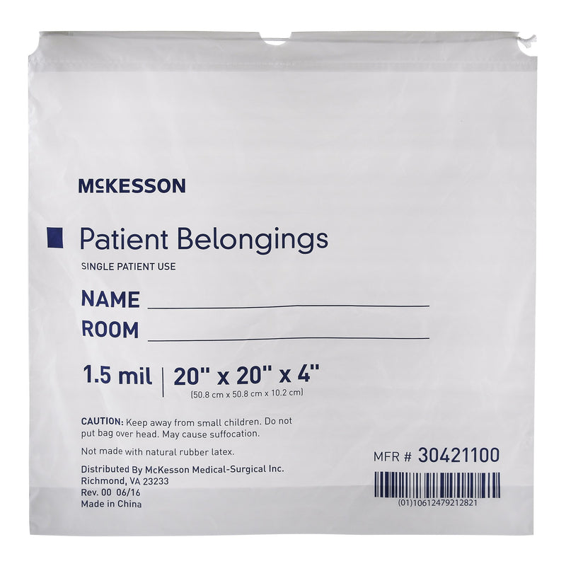McKesson Patient Belongings Bag, White -Case of 250 McKesson Patient Belongings Bag, White -Case of 250