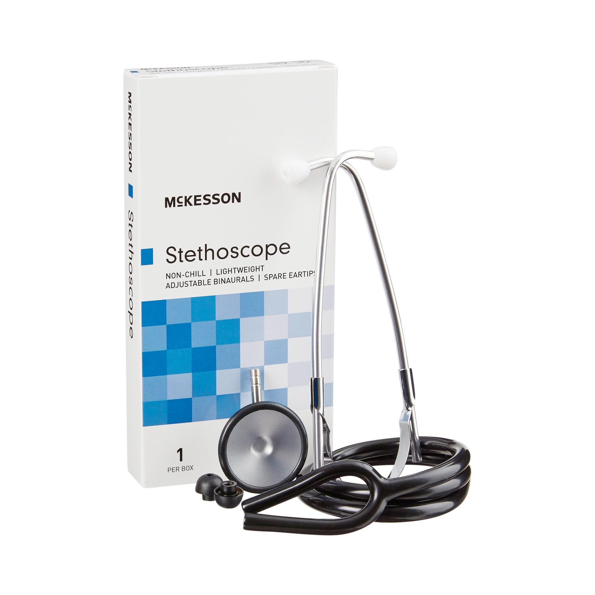 McKesson Classic 21 Inch Single-Sided Chestpiece Stethoscope, Black -Each McKesson Classic 21 Inch Single-Sided Chestpiece Stethoscope, Black -Each