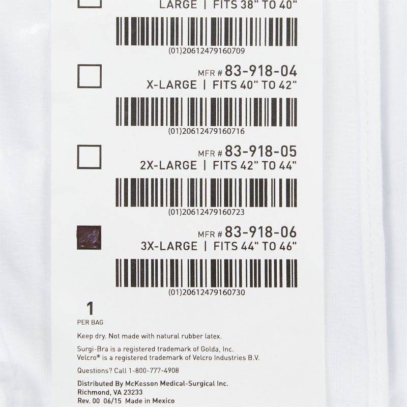 McKesson Post-Surgical Bra, 44-46 Inch -Each McKesson Post-Surgical Bra, 44-46 Inch -Each