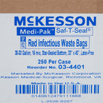 SAF-T-SEAL Infectious Waste Bag, 30-33 ga; -Case of 250 SAF-T-SEAL Infectious Waste Bag, 30-33 ga; -Case of 250
