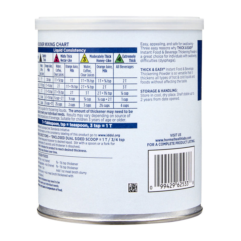 Thick & Easy Food and Beverage Thickener, Unflavored, 8 oz. Canister -Case of 12 Thick & Easy Food and Beverage Thickener, Unflavored, 8 oz. Canister -Case of 12