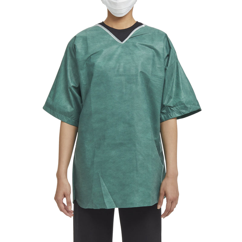 Graham Medical Scrub Shirt Without Pockets Short Sleeve, Medium, Green -Case of 30 Graham Medical Scrub Shirt Without Pockets Short Sleeve, Medium, Green -Case of 30