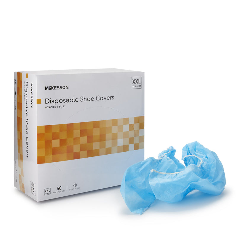 McKesson Shoe Covers, 2X-Large, Nonskid Sole, Blue -Box of 1 McKesson Shoe Covers, 2X-Large, Nonskid Sole, Blue -Box of 1