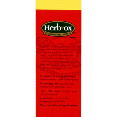 Herb-Ox Beef Bouillon Sodium Free Instant Broth -Box of 50 Herb-Ox Beef Bouillon Sodium Free Instant Broth -Box of 50
