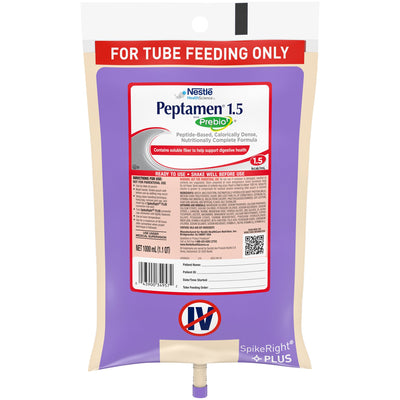Peptamen 1.5 with Prebio1 Ready to Hang Tube Feeding Formula, 33.8 oz. -Case of 6 Peptamen 1.5 with Prebio1 Ready to Hang Tube Feeding Formula, 33.8 oz. -Case of 6