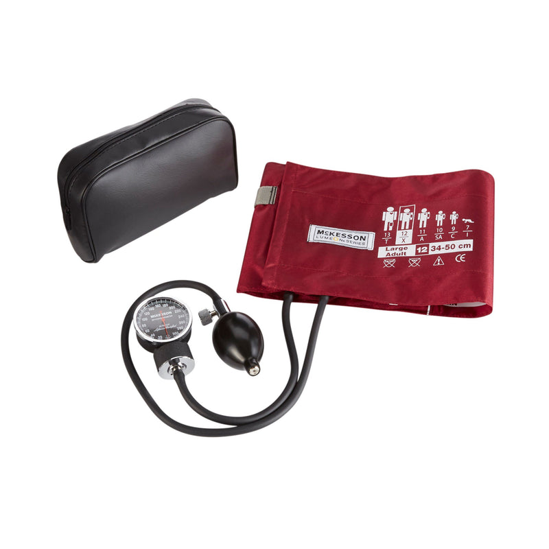 McKesson LUMEON Deluxe Aneroid Sphygmomanometer, Burgundy, Adult, Arm -Case of 20 McKesson LUMEON Deluxe Aneroid Sphygmomanometer, Burgundy, Adult, Arm -Case of 20
