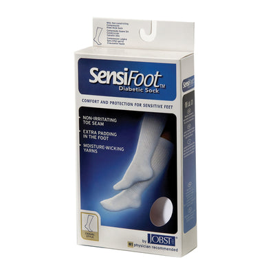JOBST SensiFoot Diabetic Compression Socks, Knee High, White, Medium -1 Pair JOBST SensiFoot Diabetic Compression Socks, Knee High, White, Medium -1 Pair
