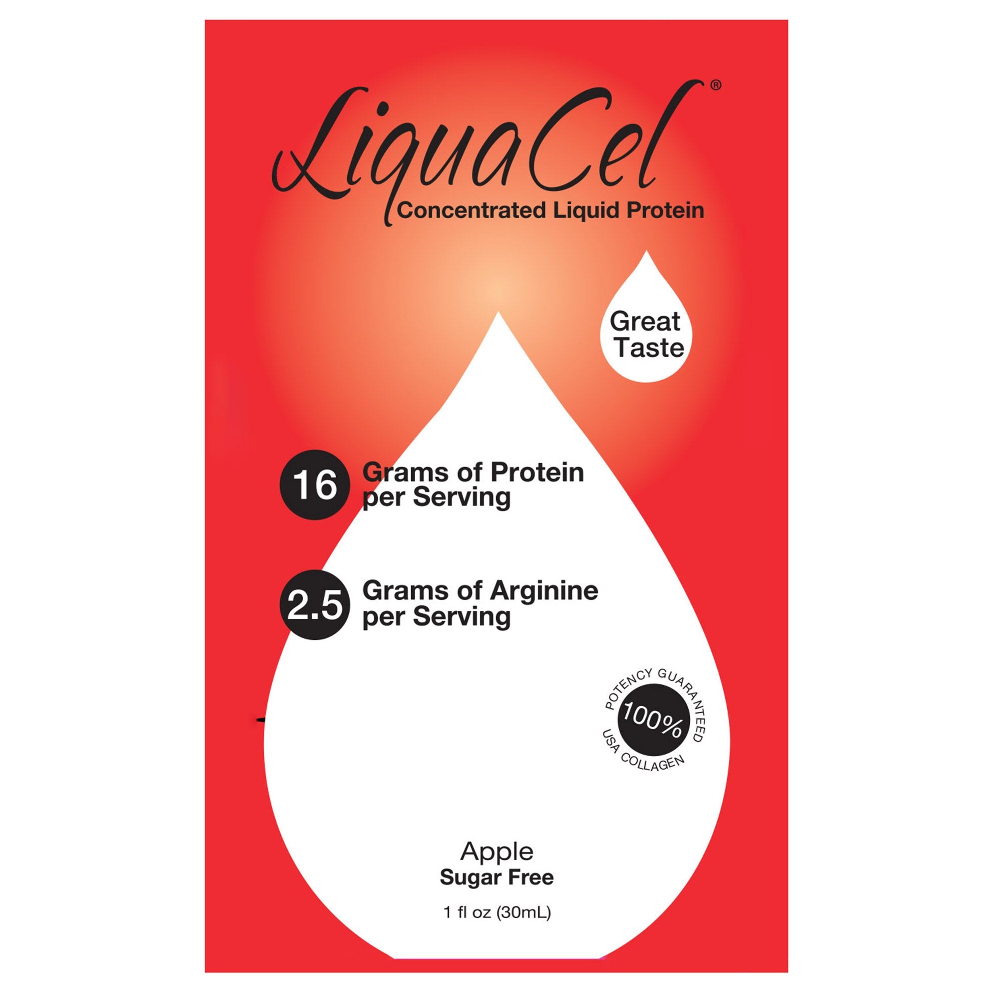 LiquaCel Concentrated Liquid Protein, Apple, 1 oz. Packet -Case of 100 LiquaCel Concentrated Liquid Protein, Apple, 1 oz. Packet -Case of 100