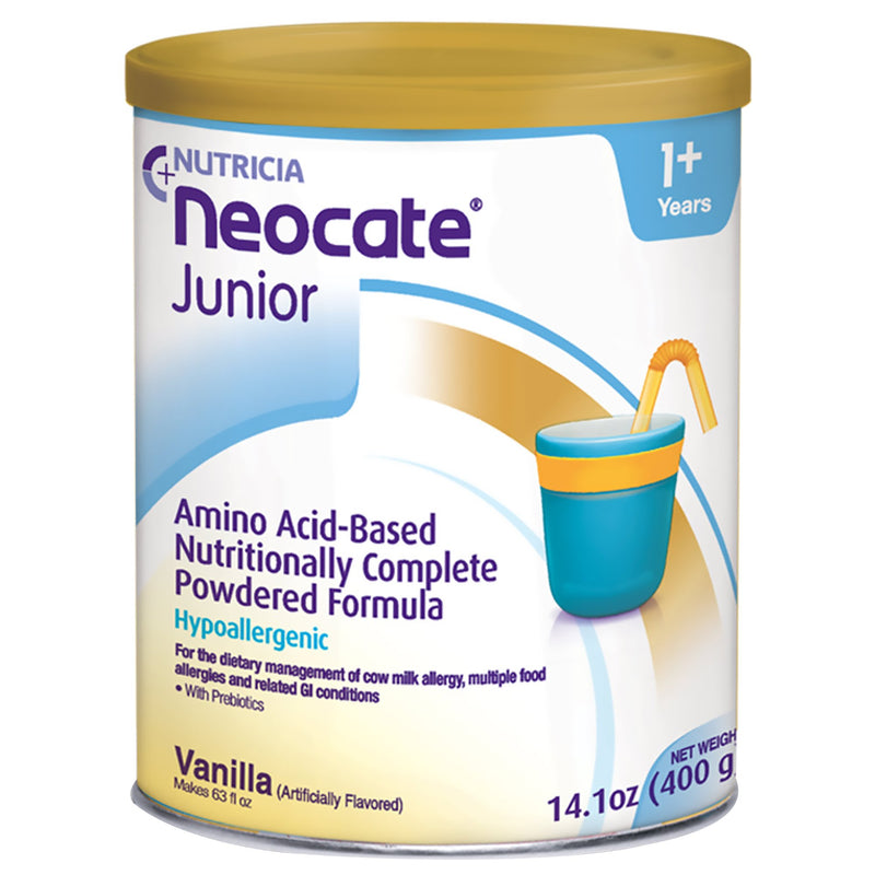 Neocate Junior with Prebiotics Pediatric Acid-Based Powdered Formula, Vanilla, 14.1 oz. Can -Case of 4 Neocate Junior with Prebiotics Pediatric Acid-Based Powdered Formula, Vanilla, 14.1 oz. Can -Case of 4