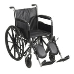 McKesson Dual Axle Wheelchair with Desk Length Arm Swing-Away Elevating Legrest, 18 Inch Seat Width -Each McKesson Dual Axle Wheelchair with Desk Length Arm Swing-Away Elevating Legrest, 18 Inch Seat Width -Each