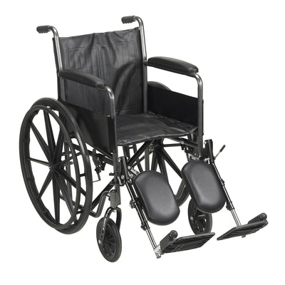 McKesson Dual Axle Wheelchair with Desk Length Arm Swing-Away Elevating Legrest, 18 Inch Seat Width -Each McKesson Dual Axle Wheelchair with Desk Length Arm Swing-Away Elevating Legrest, 18 Inch Seat Width -Each