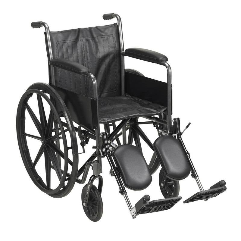 McKesson Dual Axle Wheelchair with Desk Length Arm Swing-Away Elevating Legrest, 18 Inch Seat Width -Each McKesson Dual Axle Wheelchair with Desk Length Arm Swing-Away Elevating Legrest, 18 Inch Seat Width -Each