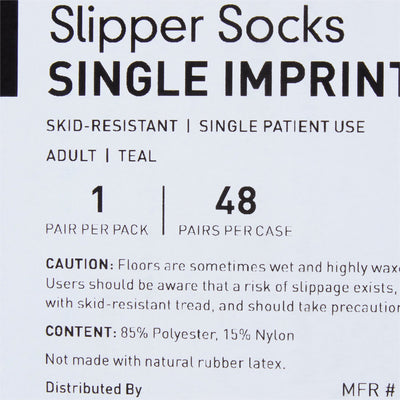 McKesson Terries Adult Slipper Socks, Large, Teal -1 Pair McKesson Terries Adult Slipper Socks, Large, Teal -1 Pair
