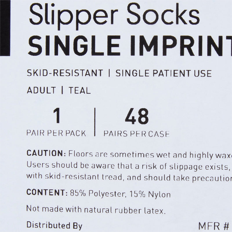 McKesson Terries Adult Slipper Socks, Large, Teal -1 Pair McKesson Terries Adult Slipper Socks, Large, Teal -1 Pair