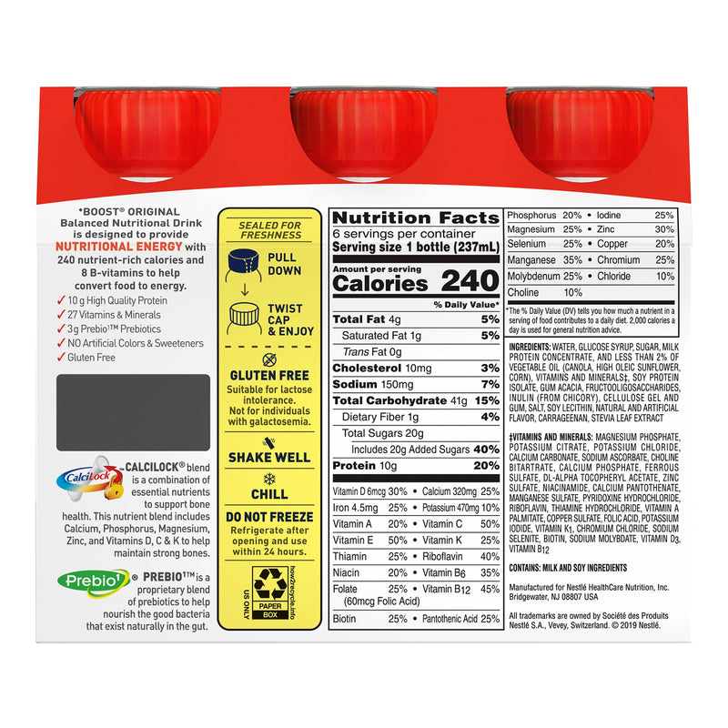 Boost Original Nutritional Drink, Strawberry, 8 oz. Bottle -Case of 24 Boost Original Nutritional Drink, Strawberry, 8 oz. Bottle -Case of 24