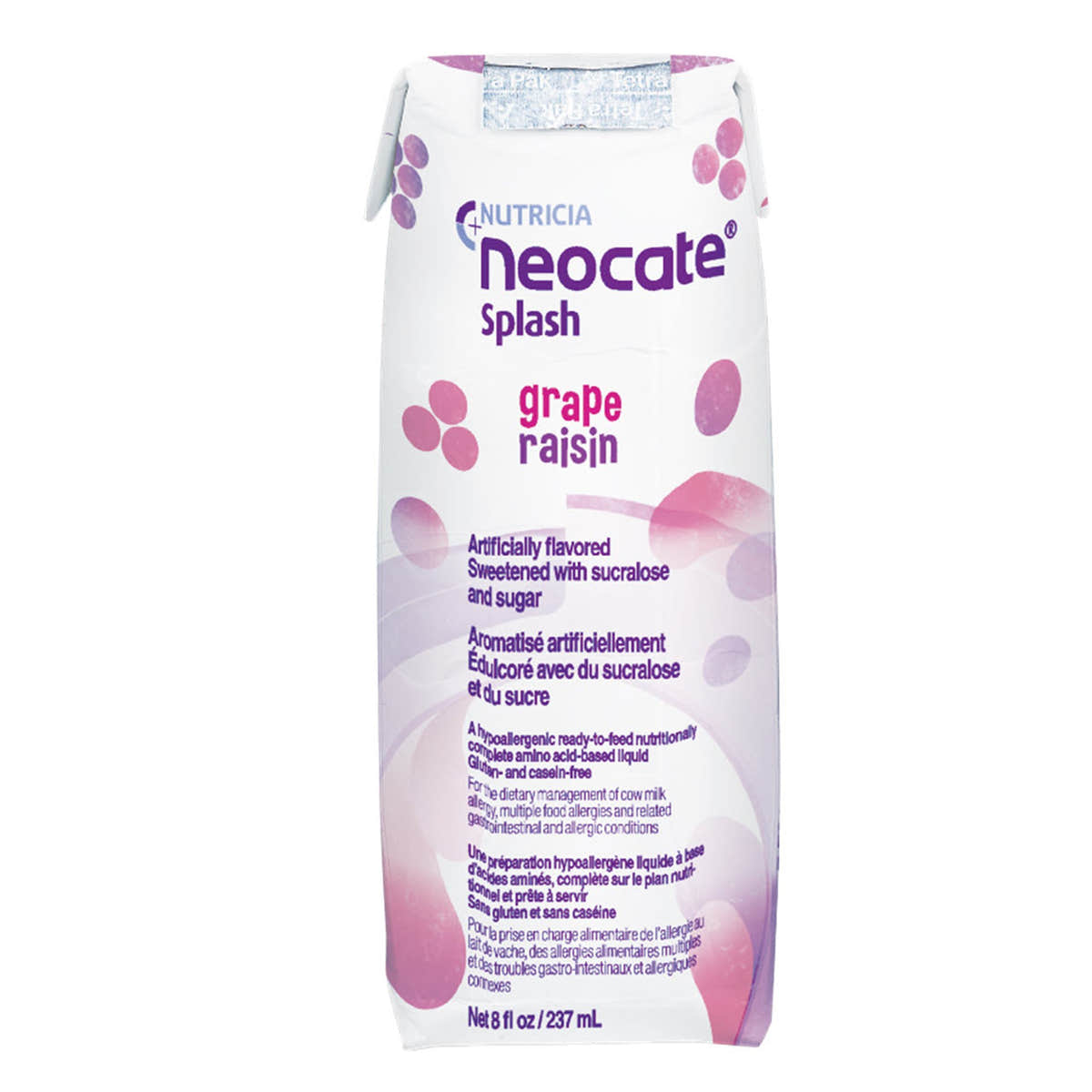 Neocate Splash Pediatric Oral Supplement / Tube Feeding Formula, Grape Raisin 8 oz. Carton -Case of 27 Neocate Splash Pediatric Oral Supplement / Tube Feeding Formula, Grape Raisin 8 oz. Carton -Case of 27