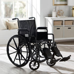 McKesson Dual Axle Wheelchair with Desk Length Arm Swing-Away Elevating Legrest, 18 Inch Seat Width -Each McKesson Dual Axle Wheelchair with Desk Length Arm Swing-Away Elevating Legrest, 18 Inch Seat Width -Each