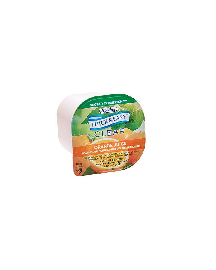 Thick & Easy Clear Nectar Consistency Thickened Beverage, Orange Juice, 4 oz. Cup -Case of 24 Thick & Easy Clear Nectar Consistency Thickened Beverage, Orange Juice, 4 oz. Cup -Case of 24