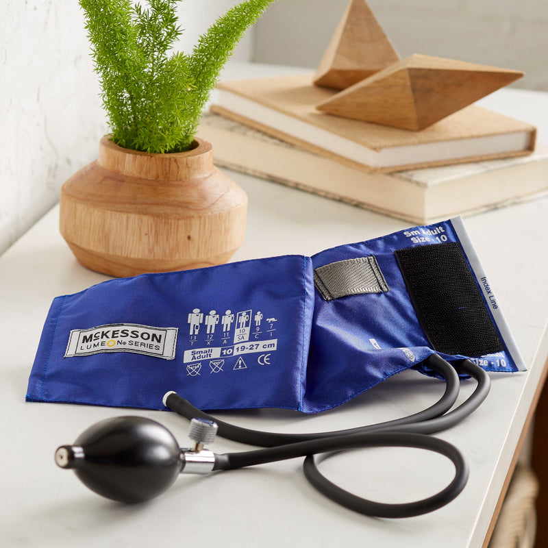 McKesson LUMEON Blood Pressure Bulb and Cuff, Small, Royal Blue, Arm -Box of 1 McKesson LUMEON Blood Pressure Bulb and Cuff, Small, Royal Blue, Arm -Box of 1