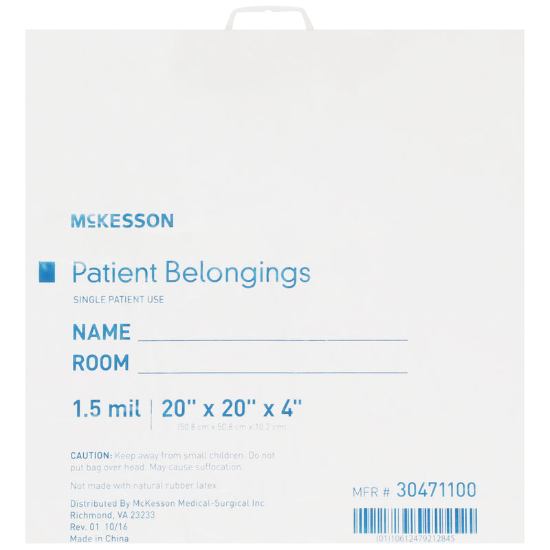 McKesson Patient Belongings Bag With Snap Closure -Case of 250 McKesson Patient Belongings Bag With Snap Closure -Case of 250