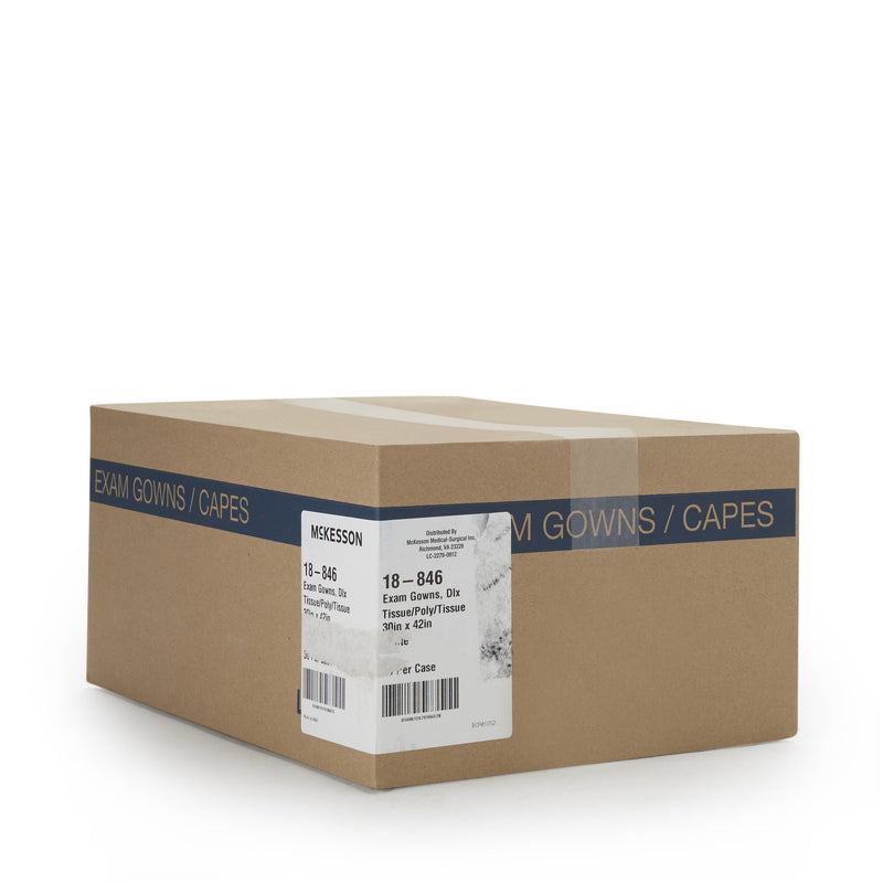 McKesson Deluxe Patient Exam Gown, One Size Fits Most, White -Case of 50 McKesson Deluxe Patient Exam Gown, One Size Fits Most, White -Case of 50