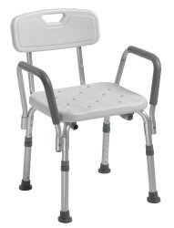 drive Shower Chair with Back and Removable Padded Arms -Each drive Shower Chair with Back and Removable Padded Arms -Each