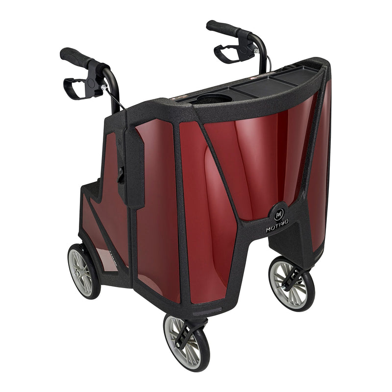 Tour Adjustable Height Folding 4 Wheel Rollator, Ruby Red -Each Tour Adjustable Height Folding 4 Wheel Rollator, Ruby Red -Each