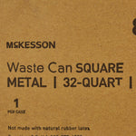 McKesson Trash Can with Plastic Liner, Square, Steel, Step-On, 32 QT, Beige -Each McKesson Trash Can with Plastic Liner, Square, Steel, Step-On, 32 QT, Beige -Each